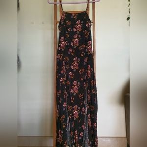 Forever21 boho floral double thigh slit maxi dress